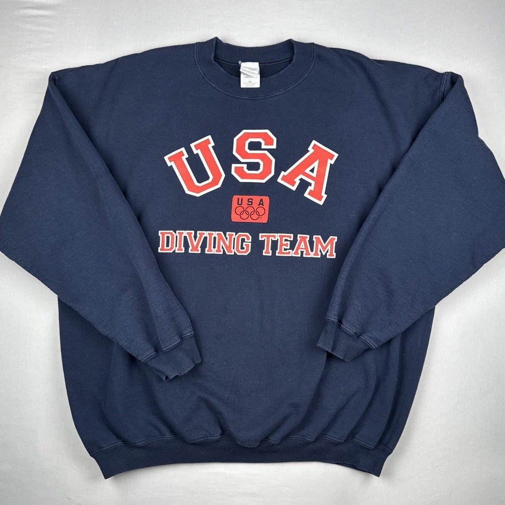 Vintage Team USA Olympic Diving Team Crewneck Sweatshirt Navy Size XXL